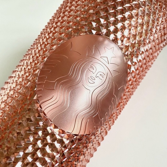 Starbucks rose gold studded tumbler. Retired from 2018. 24 oz. EUC! - Picture 2 of 3